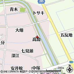 徳島県阿南市七見町高淵周辺の地図