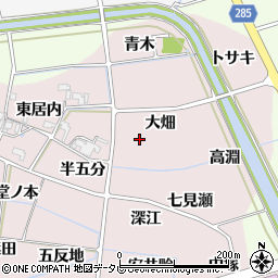 徳島県阿南市七見町塚ノ木周辺の地図