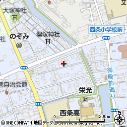 愛媛県西条市明屋敷597周辺の地図