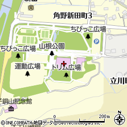 新居浜市山根総合体育館周辺の地図