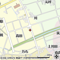 徳島県阿南市領家町高田周辺の地図