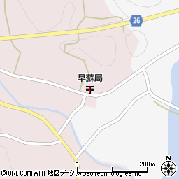 早蘇郵便局周辺の地図