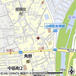 愛媛県新居浜市中筋町周辺の地図