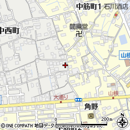 愛媛県新居浜市中西町10-21周辺の地図