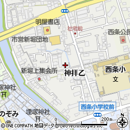 愛媛県西条市神拝（乙）周辺の地図