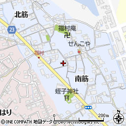 徳島県阿南市福村町南筋10周辺の地図