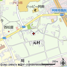 徳島県阿南市西路見町元村周辺の地図