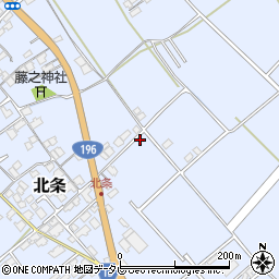 愛媛県西条市北条周辺の地図
