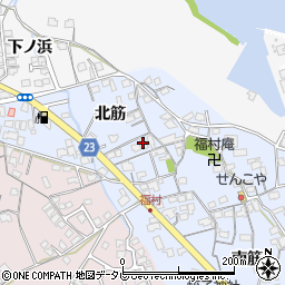徳島県阿南市福村町（北筋）周辺の地図