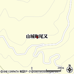 徳島県三好市山城町尾又周辺の地図