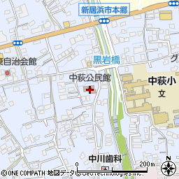 中萩公民館周辺の地図