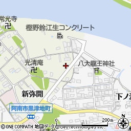 徳島県阿南市黒津地町中地周辺の地図
