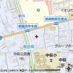 中萩主食販売店周辺の地図