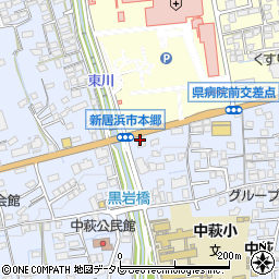 愛媛銀行中萩支店周辺の地図