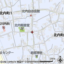 愛媛県新居浜市北内町周辺の地図