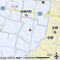 徳島県阿南市中大野町周辺の地図