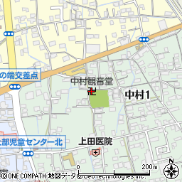 中村観音堂周辺の地図
