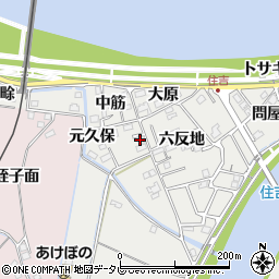 徳島県阿南市住吉町中筋周辺の地図