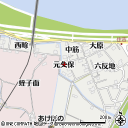 徳島県阿南市住吉町（元久保）周辺の地図