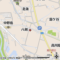 徳島県阿南市柳島町八剣28-2周辺の地図