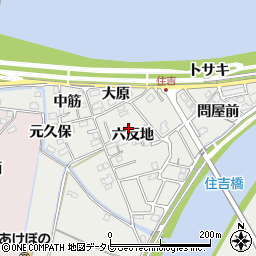 徳島県阿南市住吉町六反地周辺の地図