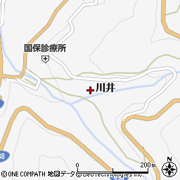 徳島県美馬市木屋平川井周辺の地図