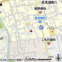 愛媛県新居浜市喜光地町2丁目2周辺の地図