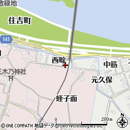徳島県阿南市住吉町西畭周辺の地図