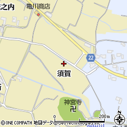 徳島県阿南市上大野町須賀周辺の地図
