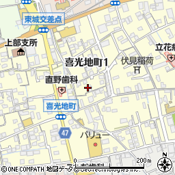 愛媛県新居浜市喜光地町周辺の地図