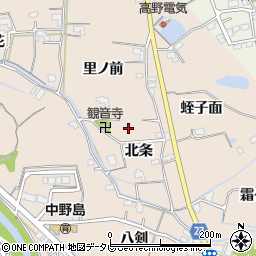 徳島県阿南市柳島町（北条）周辺の地図