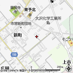 愛媛県西条市新町周辺の地図