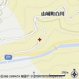 徳島県三好市山城町白川周辺の地図