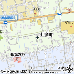 愛媛県新居浜市上泉町周辺の地図
