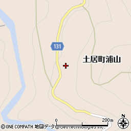 愛媛県四国中央市土居町浦山周辺の地図