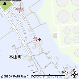 山口県山陽小野田市本山町74周辺の地図