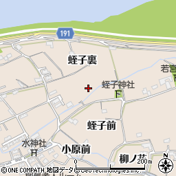 徳島県阿南市柳島町蛭子裏周辺の地図
