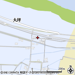 徳島県阿南市中大野町大坪周辺の地図