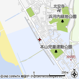 山口県山陽小野田市本山町202-14周辺の地図