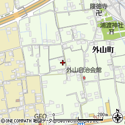 愛媛県新居浜市外山町周辺の地図