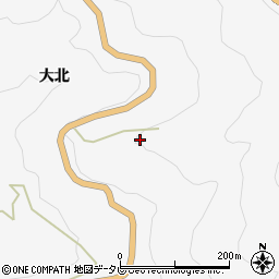 徳島県美馬市木屋平大北302周辺の地図