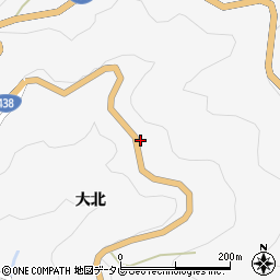 徳島県美馬市木屋平大北349周辺の地図