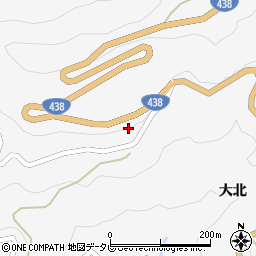 徳島県美馬市木屋平大北386周辺の地図