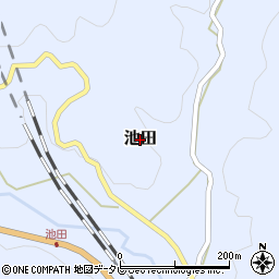 和歌山県日高町（日高郡）池田周辺の地図
