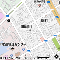 山口県宇部市明治町1丁目5周辺の地図