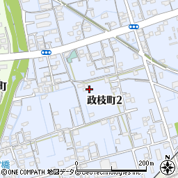 愛媛県新居浜市政枝町周辺の地図