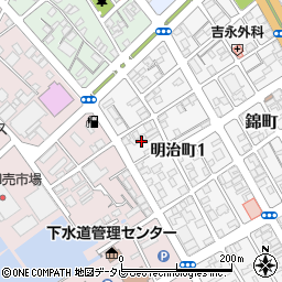 山口県宇部市明治町1丁目11周辺の地図