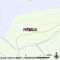 愛媛県松山市河野高山周辺の地図