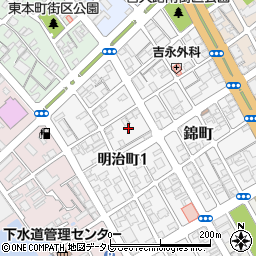 山口県宇部市明治町1丁目3周辺の地図