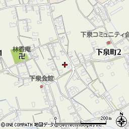 愛媛県新居浜市下泉町周辺の地図